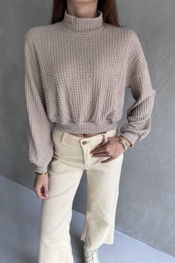 Balıkçı Yaka Crop Bluz